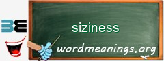 WordMeaning blackboard for siziness